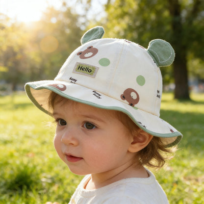 Kids 3D Bear Bucket Hat for Spring and Summer, Lightweight & Breathabl