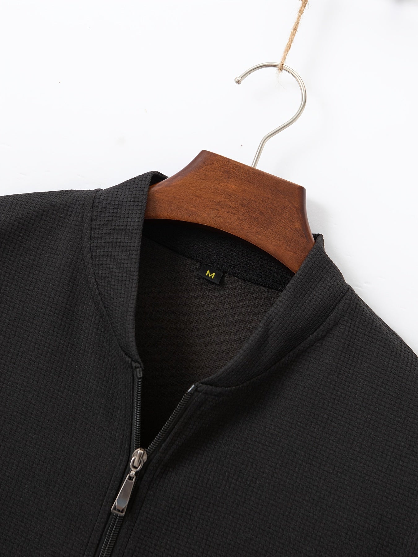 Men's Lightweight Jacket with Stand-Up Collar - Zippered Front Closure, Regular Fit Casual Coat for Everyday & Formal Wear - Spring/Fall Outerwear in White/Neutral Tones - Easy Care Zipper Jacket