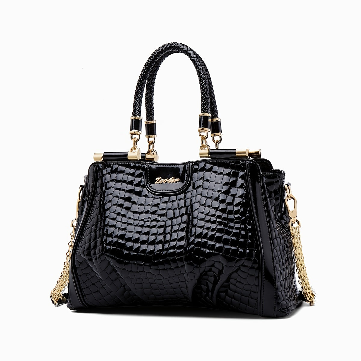 Elegant Women's Genuine Leather Tote Bag with Detachable Strap