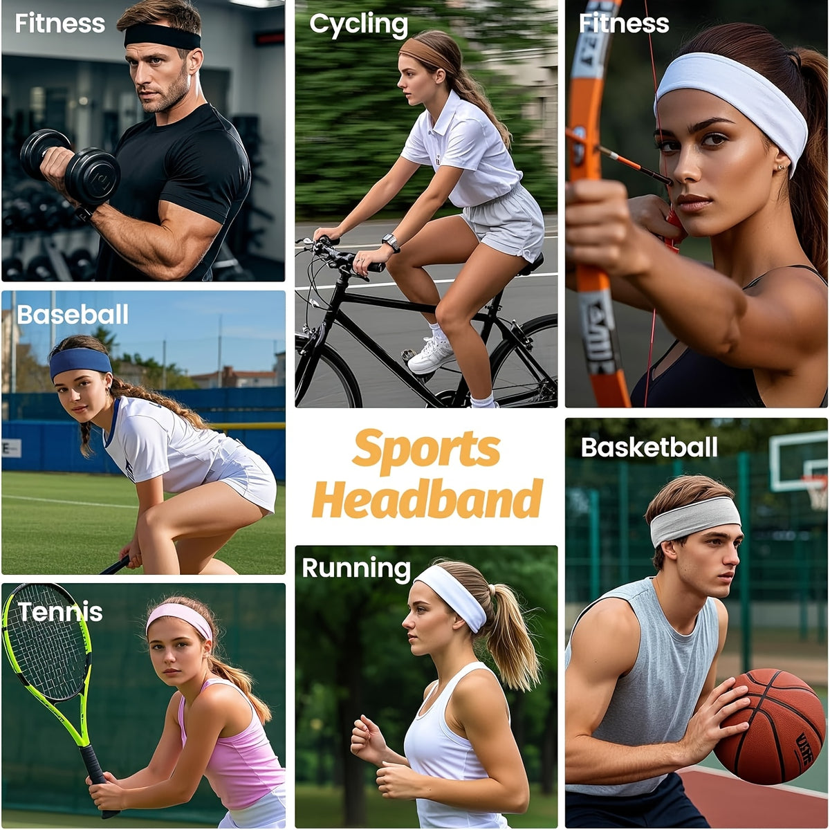 5pcs Ultra-Thin Women’s Athletic Headbands for Exercise & Daily Wear