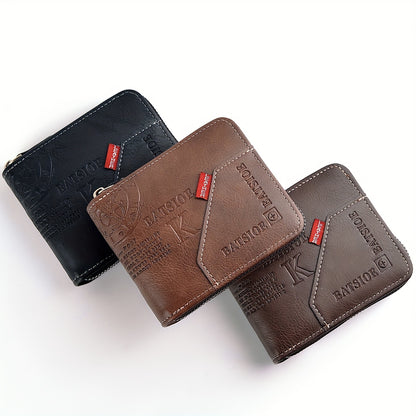 1pc Men's Business Wallet, Retro Letter Embossed Credit Card Holder, Gift For Men