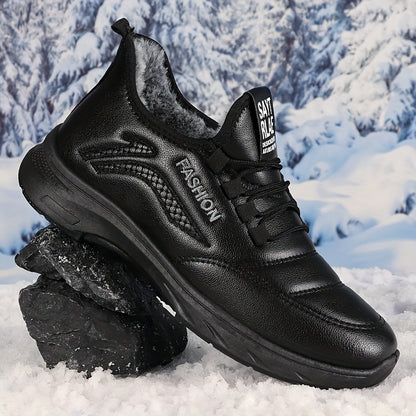 Men's Autumn and Winter Snow Boots with Plush Lining, Comfortable and Soft Soles, Outdoor Hiking Shoes, Comfortable and Durable Sports and Leisure Shoes, Suitable for Ice Walking and Daily Wear, Warm Winter Shoes, Snow Sports