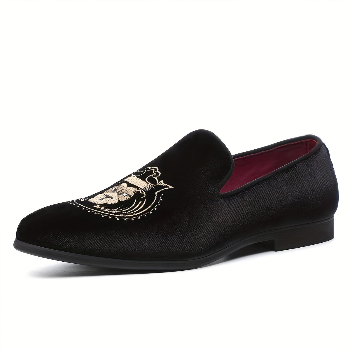 Men's Casual Slip-On Loafers with Lion Design