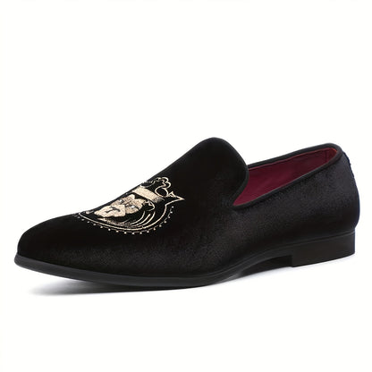 Men's Casual Slip-On Loafers with Lion Design