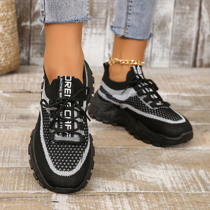 Women's Low-Top Breathable Tennis Sneakers with Cushioned Sole