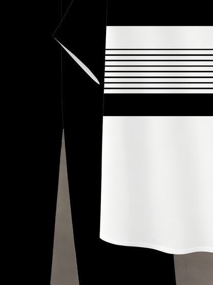 Men's Casual Color-Block Shirt and Pants Set for Summer