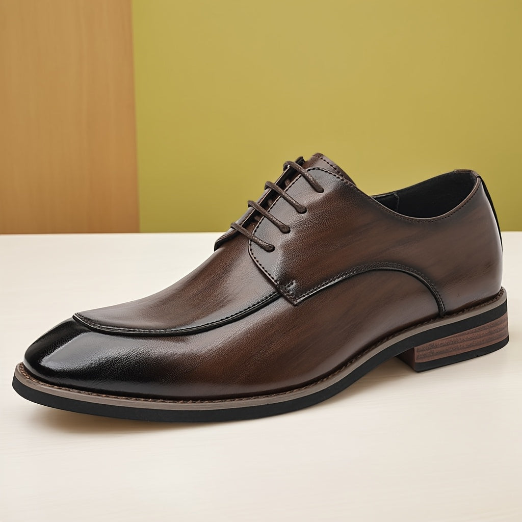 Men's Casual Derby Shoes with Breathable PU and Rubber Sole