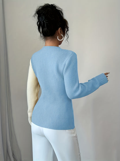 Women's Elegant Sweater Sweationnaire - Winter Warm Round Neck Solid Color Pullover, Regular Fit Cozy Sweaters for Fall/Winter, Versatile Casual & Dressy Outfits (Hand Wash/Dry Clean) - Elegant Special Line Collection