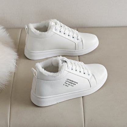 Women's Thermal Winter Shoes - Synthetic Cover Lace-Up Low-Top Boots with Plush Lining & Arch, Warm Brown/Tan Color, Rubber Sole & PVC Cushioning - Cold-Weather Shoes for Winter, Hand Wash or Dry Clean, Faux Cover Exterior, S