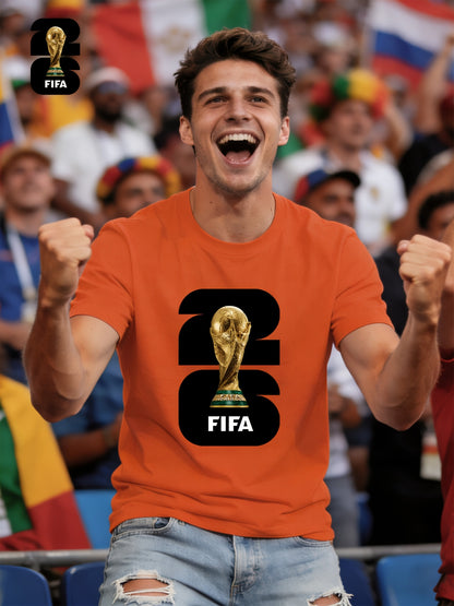 Men's Breathable Summer T-Shirt with FIFA World Cup Print