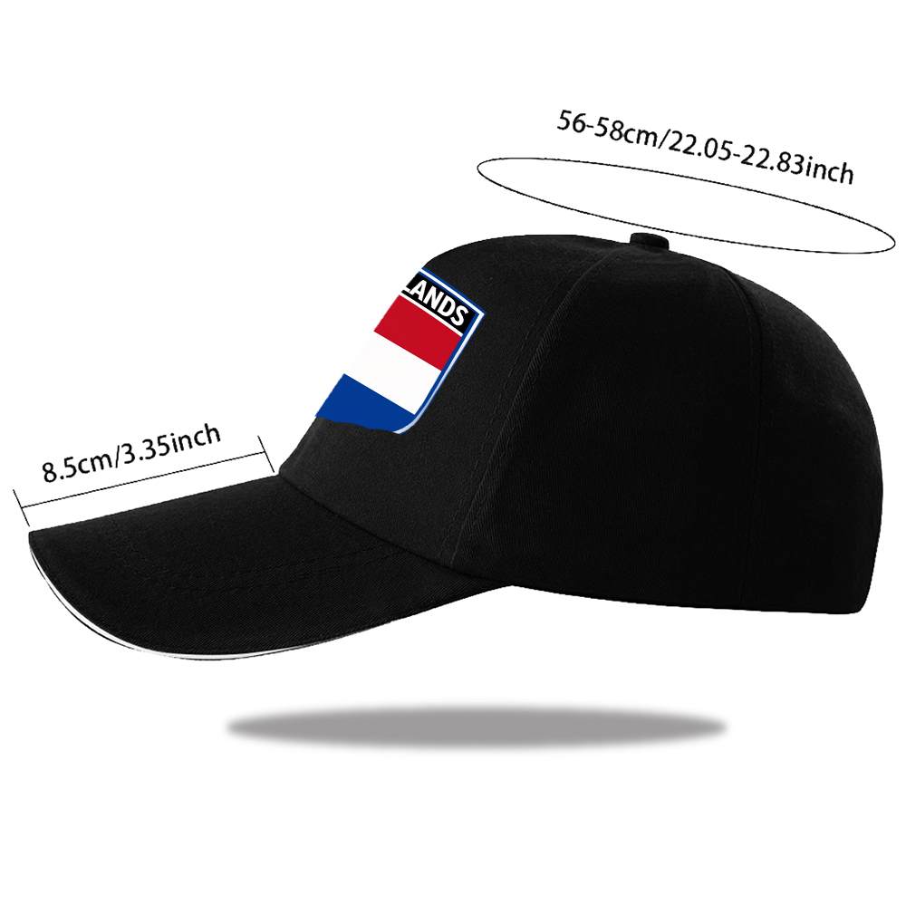 Netherlands Flag Baseball Cap with Adjustable Fit - Lightweight Polyes