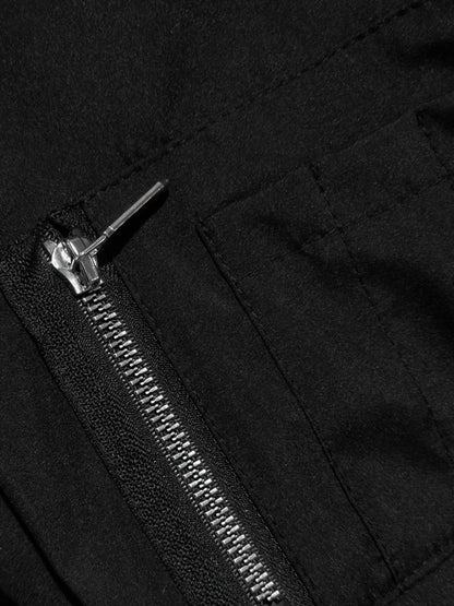 Men's Baseball Jacket - All-Season Zip-Up Coat with Zippered Pockets, Machine Washable Outerwear for Casual & Formal Events - Navy Jacket, Sleek Appearance