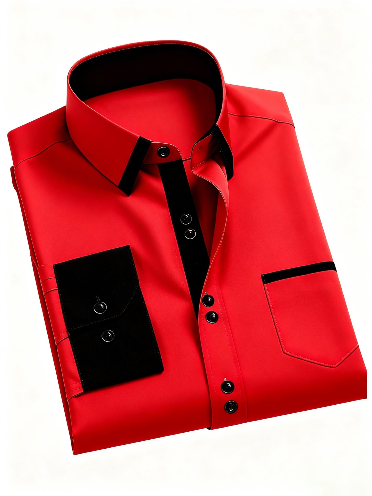 Men's Slim-Fit Wrinkle-Resistant Business Dress Shirt - Classic Collar & Contrast White/Black/Tan/Gray/Navy - Tailored Office Wedding Suit Jacket Coat, Machine Washable All-Season Formal Wear