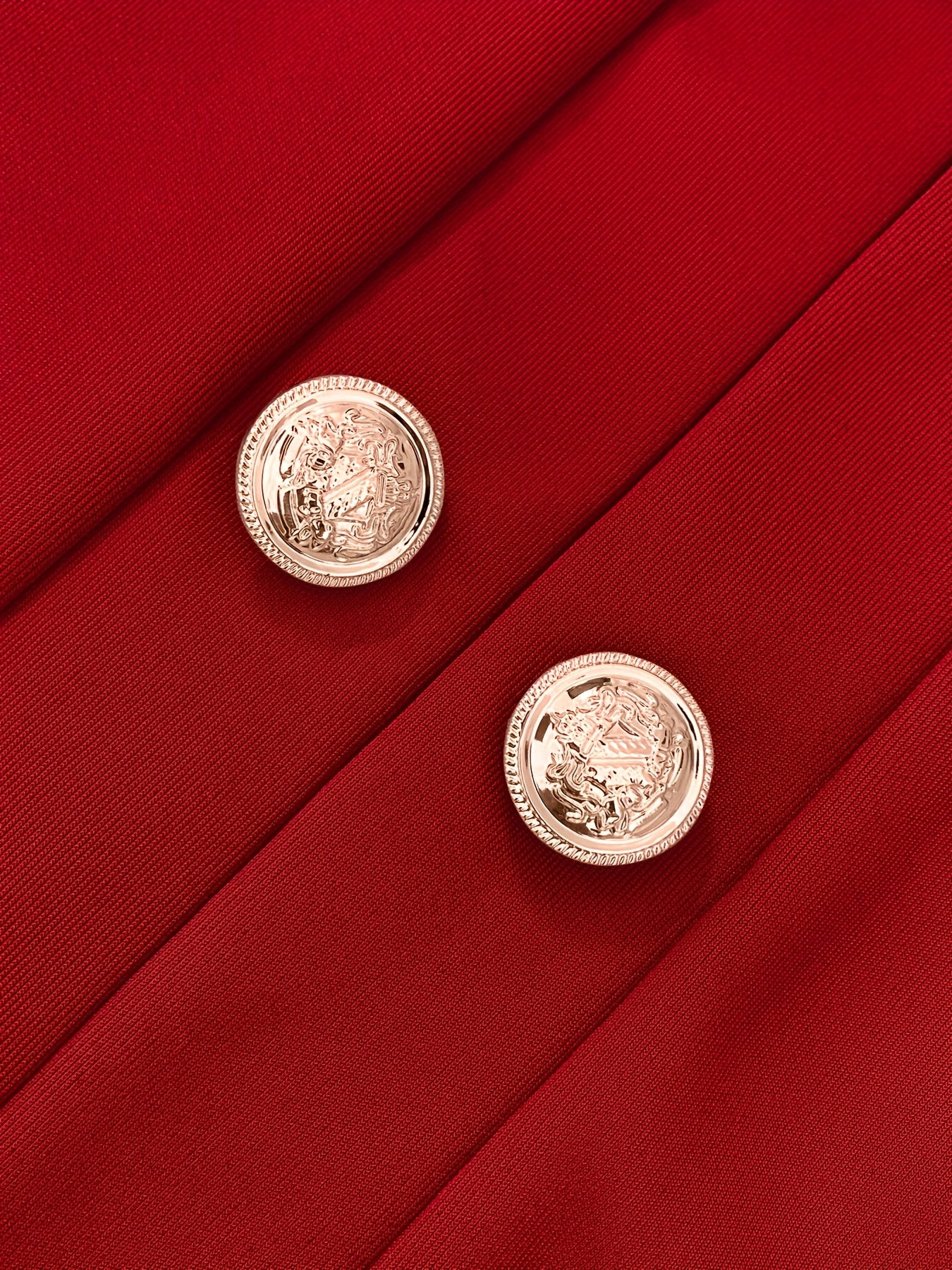 Plus Size, Women's Navy Blue Double-Breasted Blazer - Elegant Long Jacket with Button Front Closure, Machine Washable Office & Party Coat for Women, Formal Everyday Chic Outerwear, Spring Fashion, Classic Silhouette, Structur