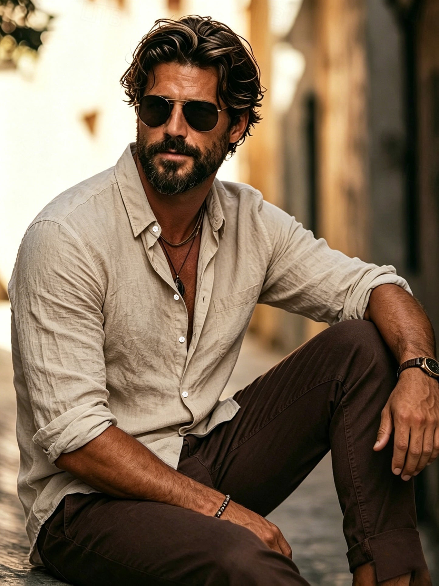 Men's Casual Long Sleeve Cotton Shirt, Breathable & Wrinkle-Resistant