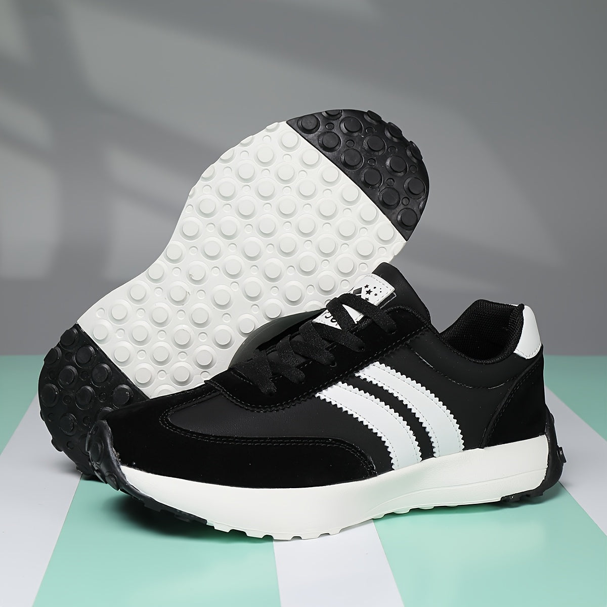 ZERJER Unisex Casual Lace-Up Sneakers - Comfortable All-Season Shoes