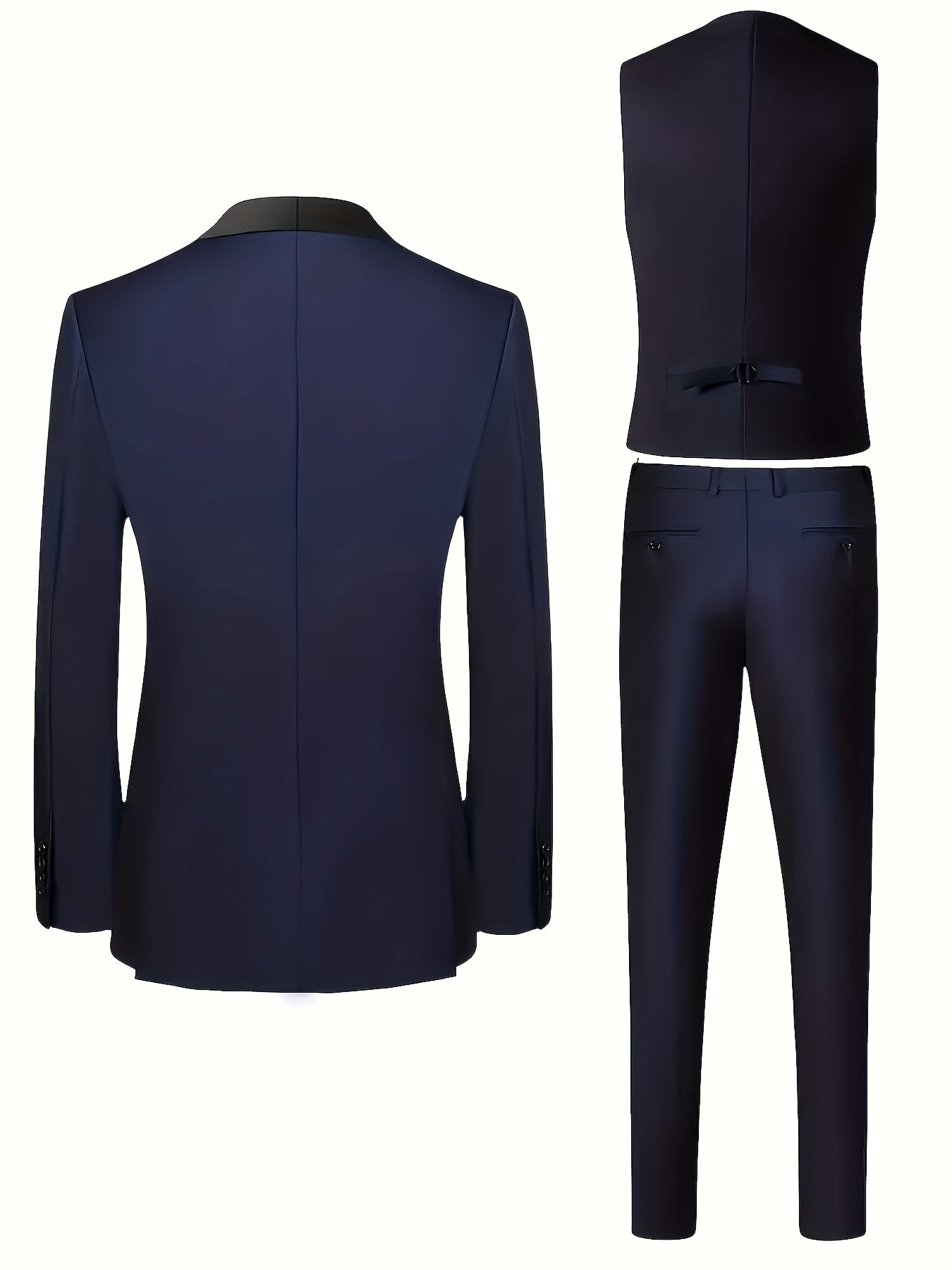 Men's 3-Piece Suit Set with Vest and Jacket for Formal Events