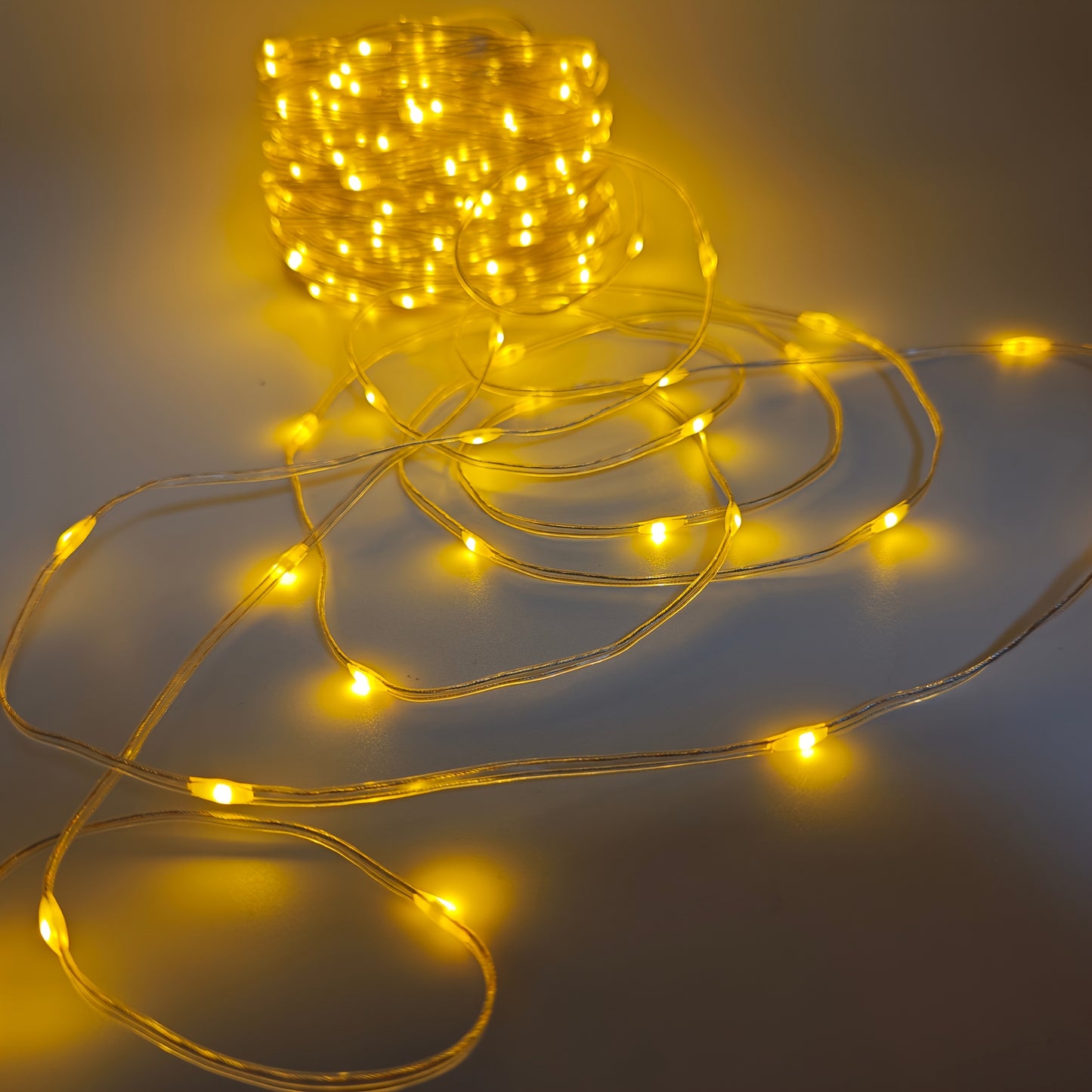 USB-Powered LED Fairy Tale String Lights - Outdoor/Indoor Dimmable Fairy Lights with Remote Control, Yellow Glow Effect, for Halloween, Christmas, Weddings, Parties - Durable Plastic Wire Garland Decorations