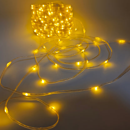 USB-Powered LED Fairy Tale String Lights - Outdoor/Indoor Dimmable Fairy Lights with Remote Control, Yellow Glow Effect, for Halloween, Christmas, Weddings, Parties - Durable Plastic Wire Garland Decorations
