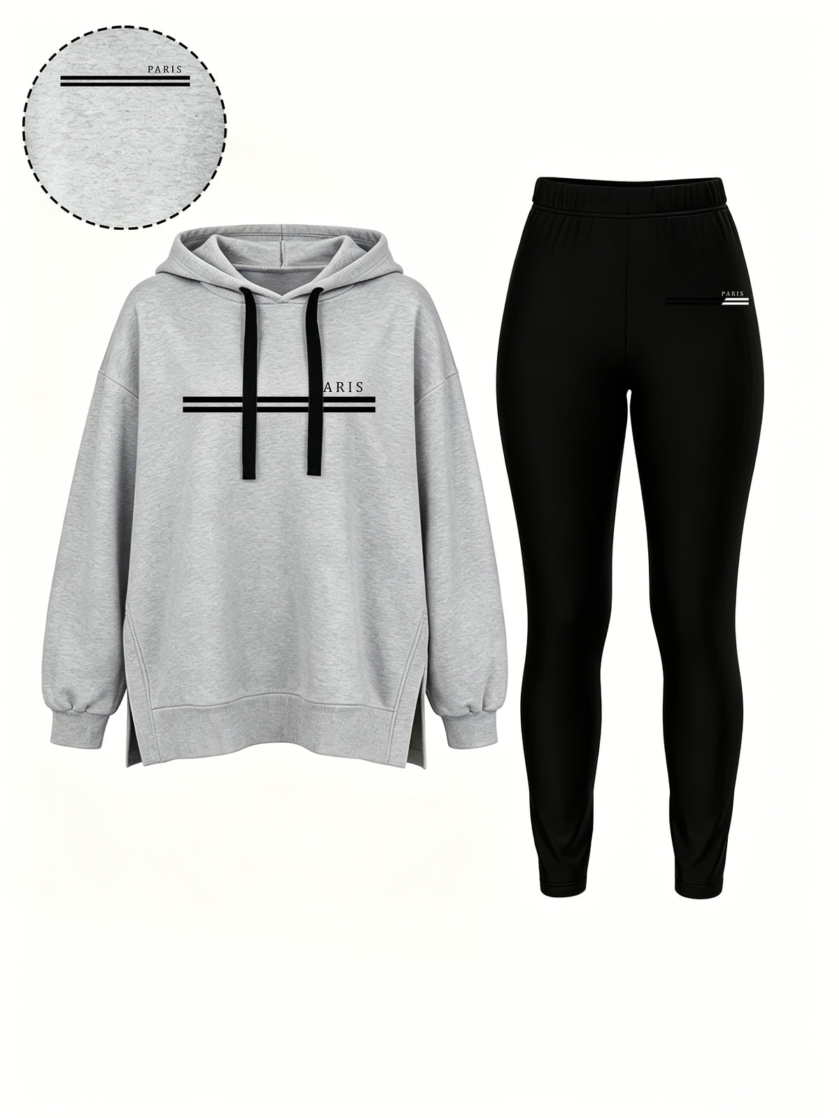Casual Hooded Sweatshirt and Fitted Pants Set for Fall/Winter - ayq