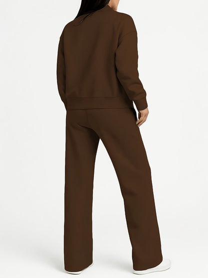Women's Casual Autumn Winter Zipper Sweatshirt and Pants Set