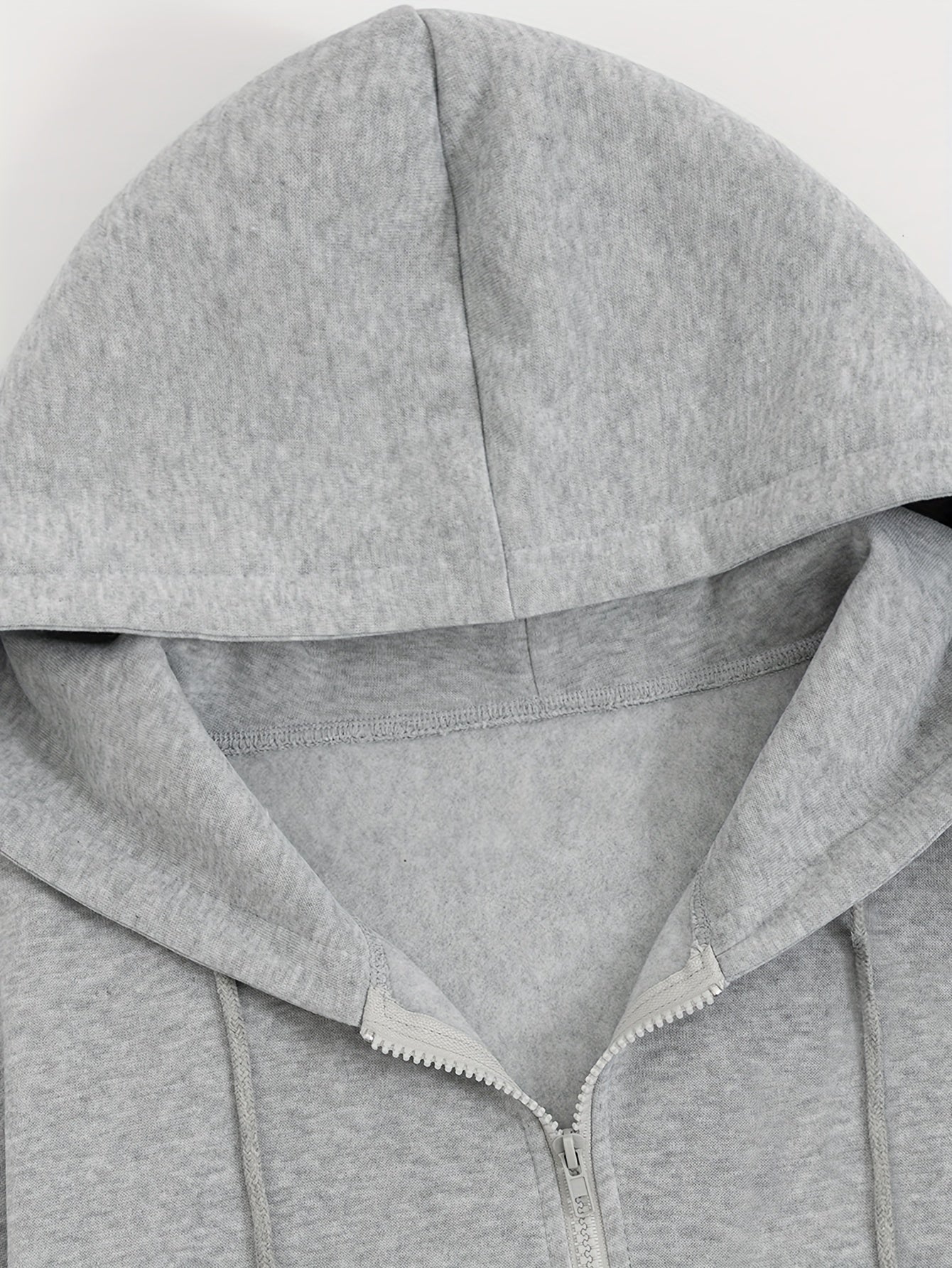 Women’s Short Hooded Zipper Sweatshirt with Geometric Print