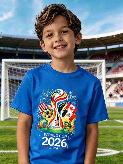 Kids Cotton Fireworks Print T-Shirt for Spring and Summer