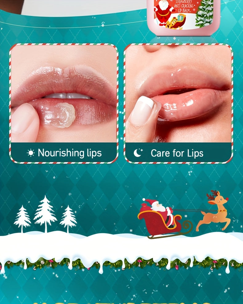 8pcs SADOER Christmas Hand Cream & Lip Balm Gift Set - Moisturizing, Softening, Brightening, and Dry Light Care with Glycerin, Hyaluronic Acid, and Plant-Based Squalane - Ideal for All Light Types, Festive Holiday Packaging,