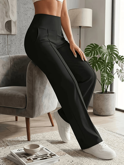 Women's High Waisted Wide Leg Lounge Pants with Pockets