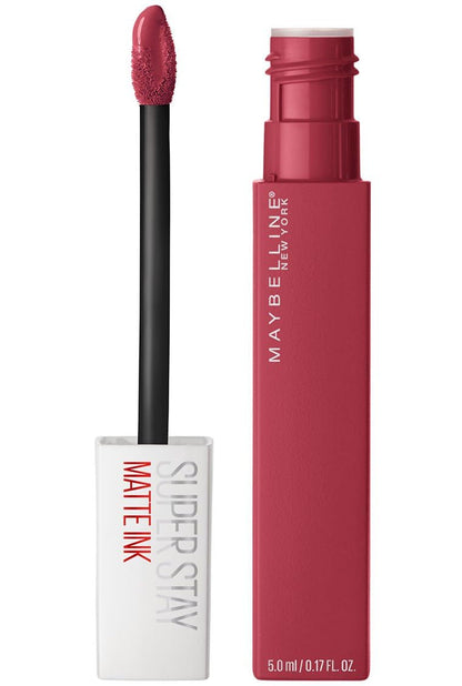 Maybelline Super Stay Matte Ink Liquid Lipstick Makeup, Long Lasting High Impact Color, up to 16H Wear, Exhilarator, Ruby Red, 1 Count, Packaging May Vary