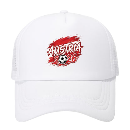 Austria 2026 Soccer Trucker Hat - Breathable Polyester Cap
