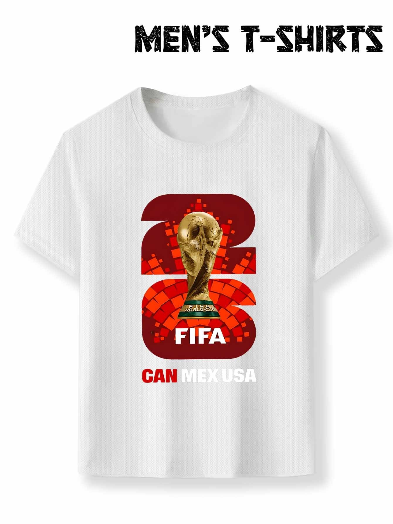 Men's FIFA World Cup Trophy Soccer T-Shirt, Crew Neck