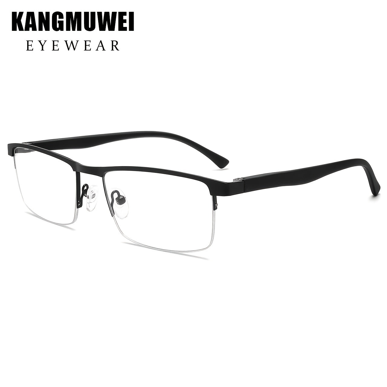 Unisex Semi-Rimless Photochromic Clear Lens Glasses, Stainless Steel