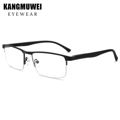Unisex Semi-Rimless Photochromic Clear Lens Glasses, Stainless Steel