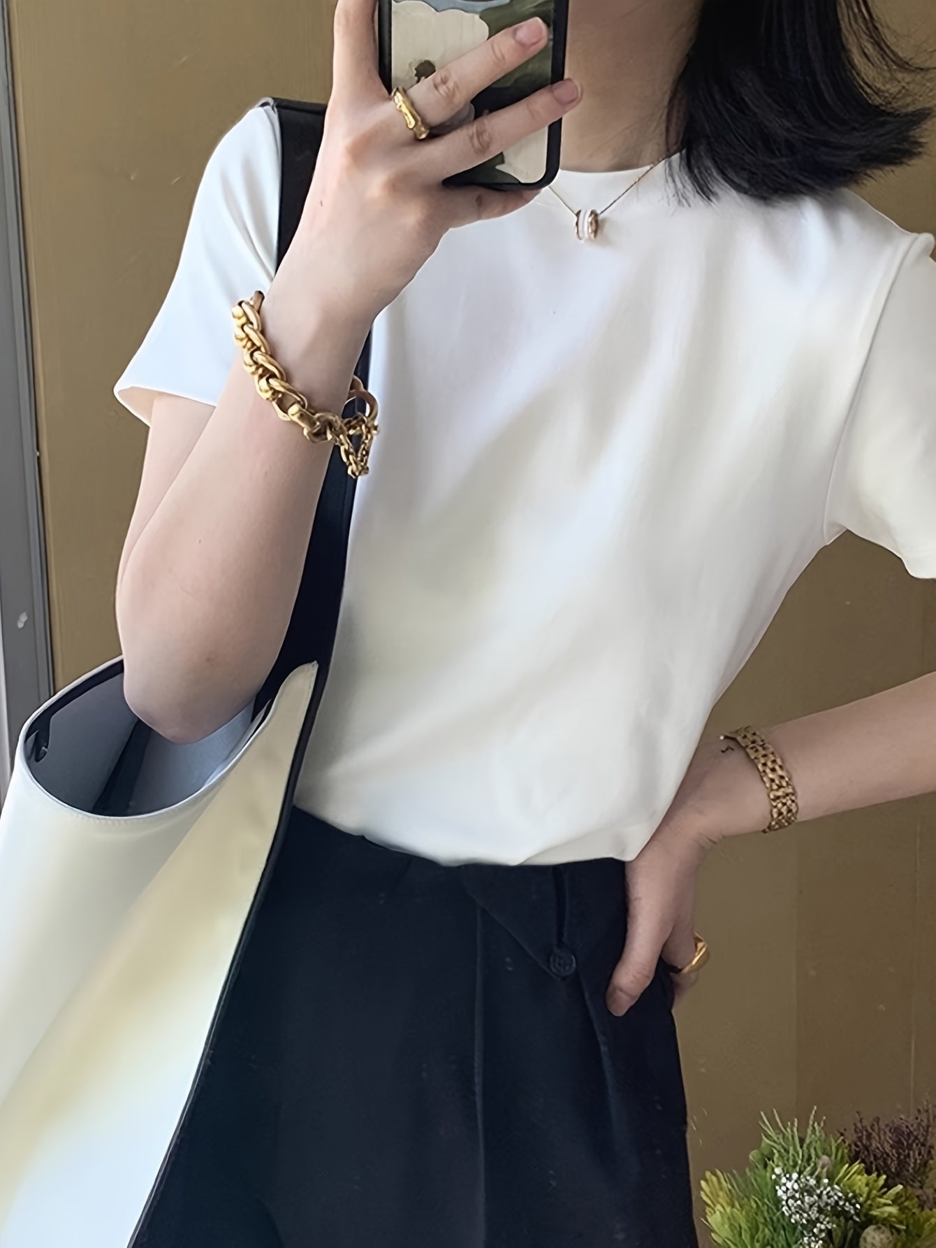 Women's High Elasticity Short-Sleeve Cotton T-Shirt Y2K Style