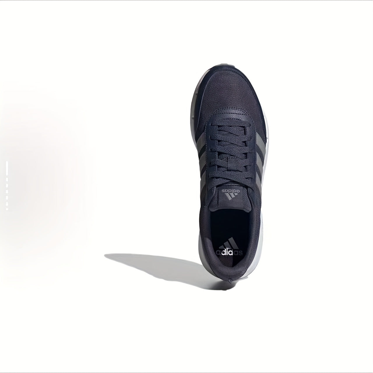 Adidas neo Run 50S Low-Top Casual Sneakers - Breathable Fabric Upper, Cushioned Comfort, All-Season Wear, Navy Blue  White Striped Design, Unisex for Men  Women, Comfortable Walking Shoes, Stylish Striped Sneakers, Fabric I