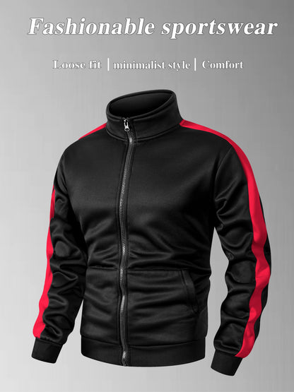 Men's Slim-Fit Full-Zip Softshell Jacket with Stand Collar
