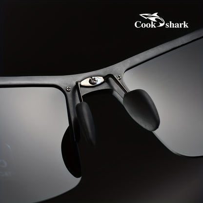 Men's Polarized Photochromic Driving Sunglasses with Lightweight Alloy