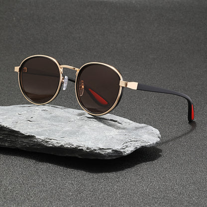 Lynxflare UV400 Vintage Round Metal Frame Sunglasses