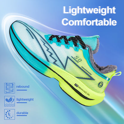 Men'S Winter Snow Sneakers - Warm Fleece Lined Thermal Insulation, Non-Slip TPU Sole with Carbon Fiber Support, Low-Top Lace-Up Winter Boots with Arch & Cushioned Insole, All-season Outdoor Hiking, Snow Walking, Daily Winter