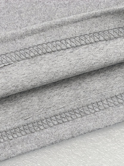 Women's Y2K Style Solid Color Crew Neck Long Sleeve T-Shirt, Polyester Knit Fabric, Skinny Fit, Short Length Pullover for Spring/Fall, Ladies T Shirts
