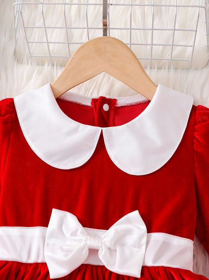 'S Christmas Snowflake Print Dress - Red & White Holiday Party Outfit with Flared Skirt, Long Formal dress for Christmas, New Year's, Winter - Easy-to-Wear Standalone or Layered Look with Coats/B Jackets - Fall/Winter Clothin