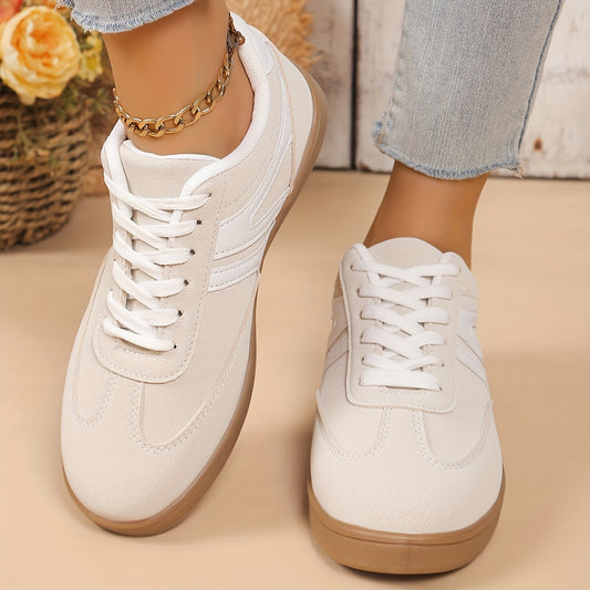 Women's Breathable Knit Sneakers - Lightweight, Comfortable Lace-Up Low Tops in Solid Colors for Summer Walking & Jogging