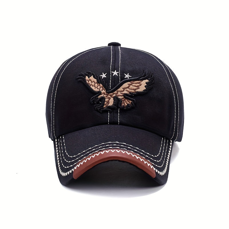 Unisex Breathable Baseball Cap with Eagle Embroidery, Lightweight