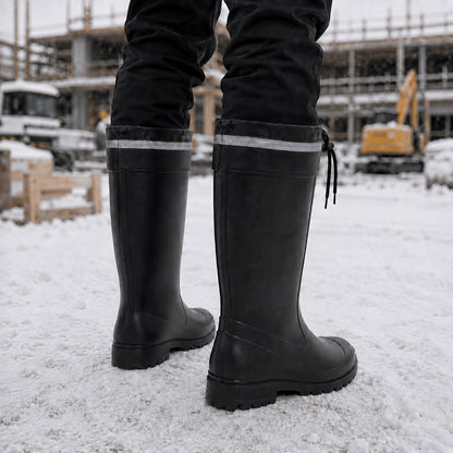 All-Season Tall Waterproof Rain Boots with Fleece Lining