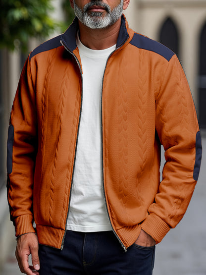 Men'S Light Blue Quilted Zip-Up Jacket - Casual Fall/Winter Outerwear with Stand Collar, Long Sleeves, and Front Pockets, Perfect for Casual Attire, Autumn Winter Apparel | Quilted Texture Jacket | Zippered Jacket