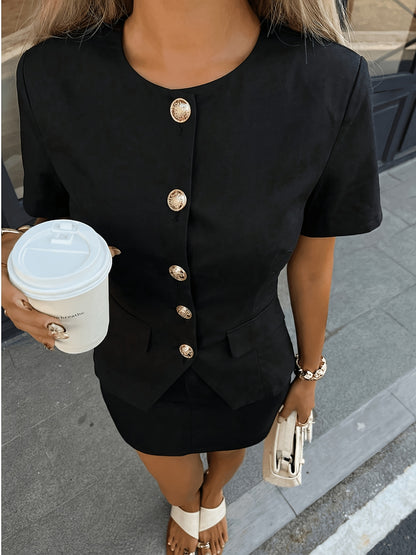 Casual French-Style Short-Sleeve Shirt for Spring and Summer