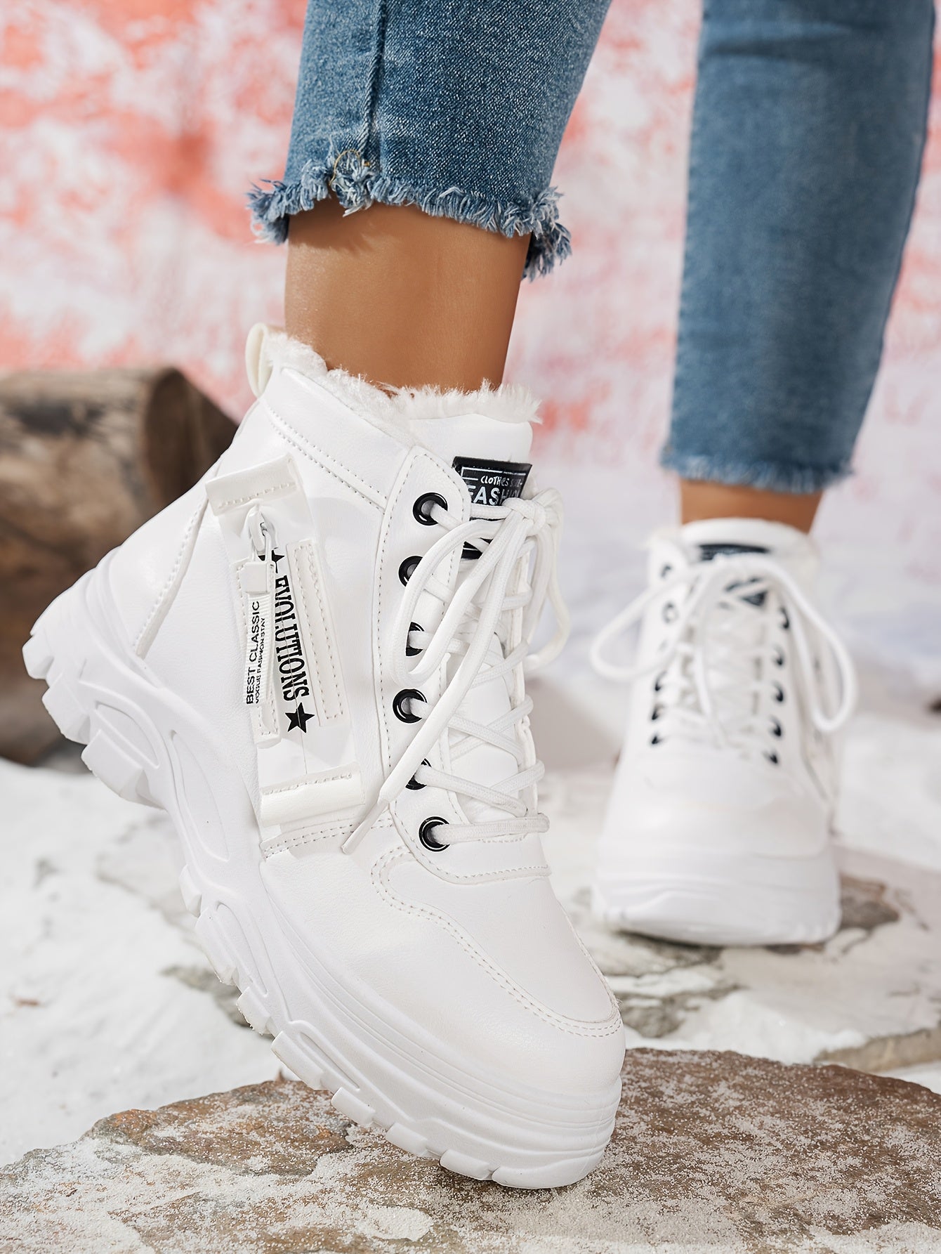 Կանացի ձմեռային ձնագնացքներ - Տաք երեսպատված, չսահող, բարձրակրունկ արտաքին ցանկացած առիթի համար կոշիկներ, ռիբավորված մեղմացնող ներդիրով, սև, իդեալական են ցուրտ եղանակի համար, ձմեռային կոշիկներ | Ոճային ձմեռային կոշիկներ | Դիմացկուն կոշիկներ