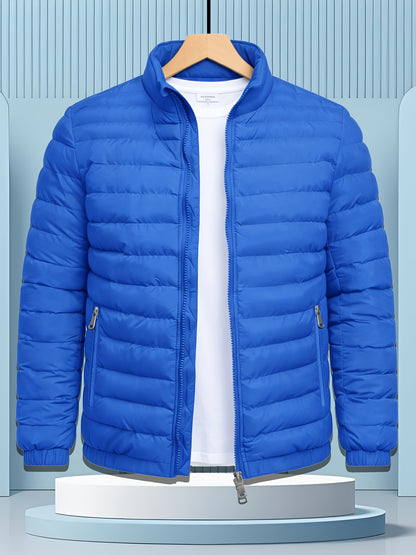 Men's Winter Softshell Jacket with Stand Collar and Zipper