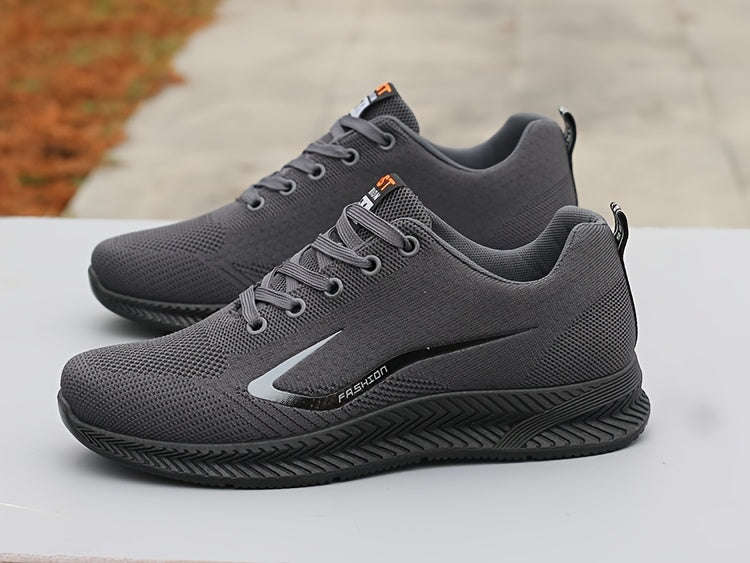 Men's Breathable Mesh Running Shoes - Lightweight, Non-Slip Casual Sneakers with "BEST PARENTS NO.2.54cm Design, Low-Top Lace-Up Sneakers for All Seasons